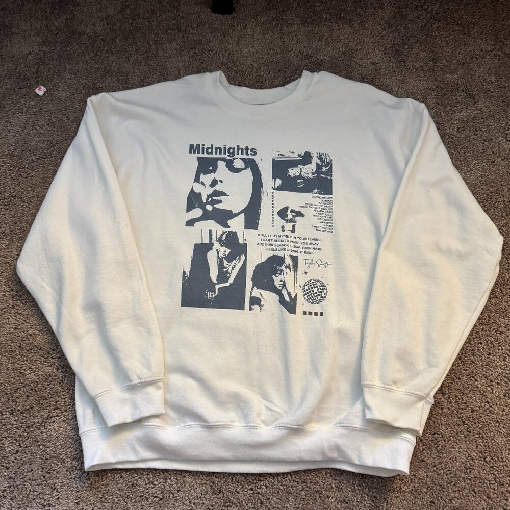 Taylor Swift Midnights Collage Crewneck – Size XL